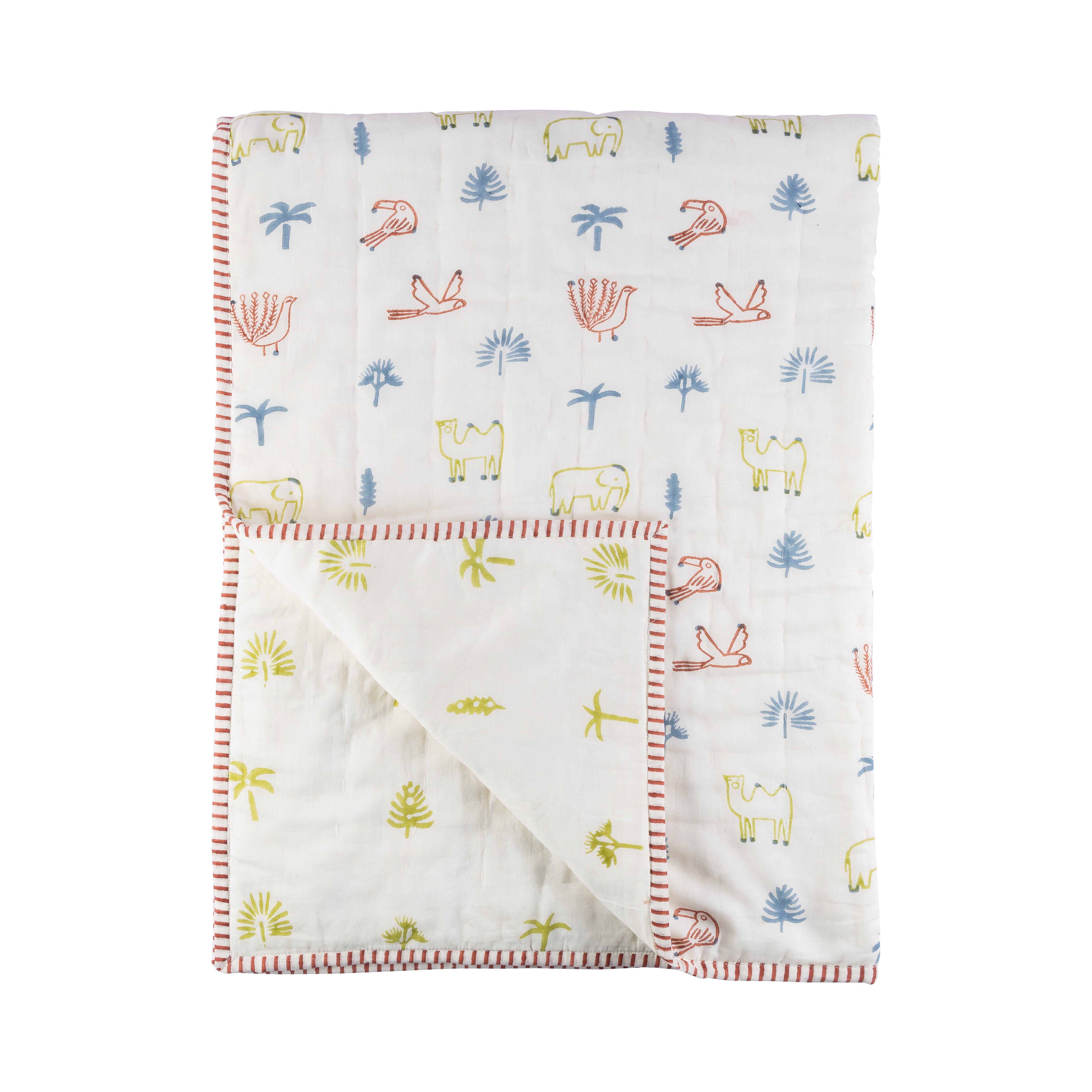 Reversible Mulmul Quilt | Hand-Block Printed