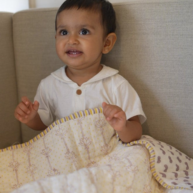 Reversible Mulmul Quilt | Hand-Block Printed
