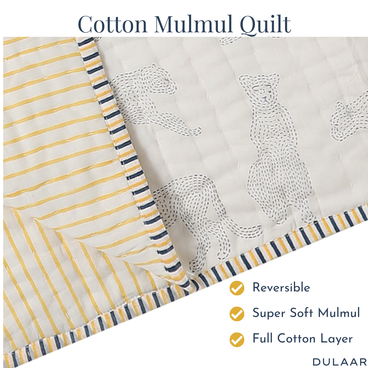 Reversible Mulmul Quilt | Hand-Block Printed