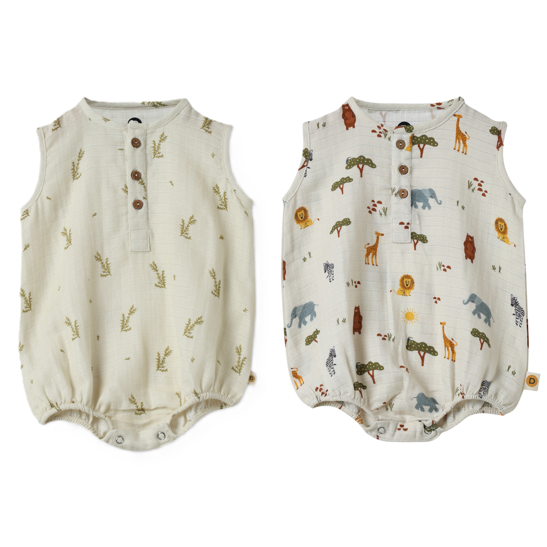 Organic Muslin Romper (Set of 2)