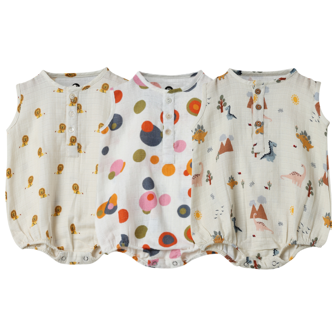 Organic Muslin Romper (Set of 3)