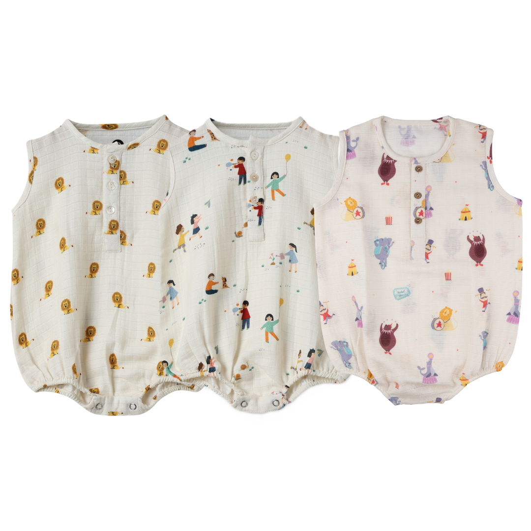 Organic Muslin Romper (Set of 3)