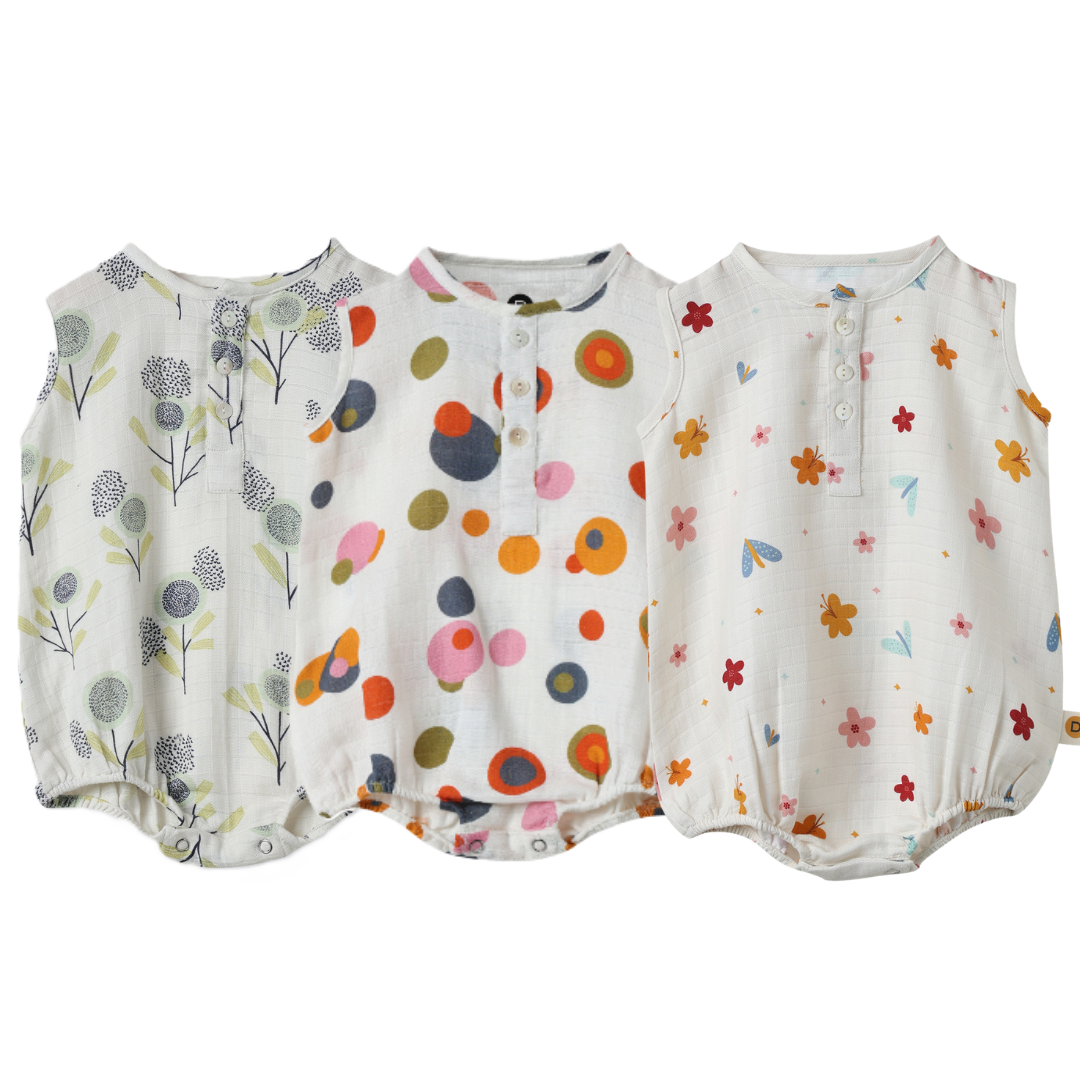 Organic Muslin Romper (Set of 3)