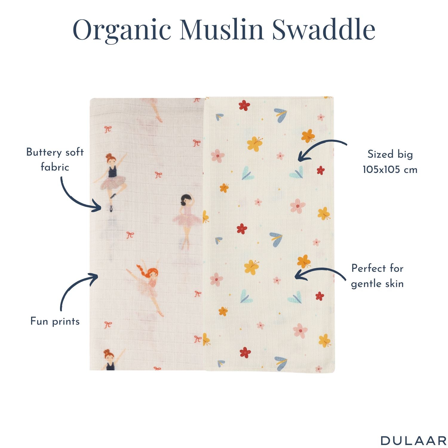 Organic Muslin Swaddle (Set of 2)