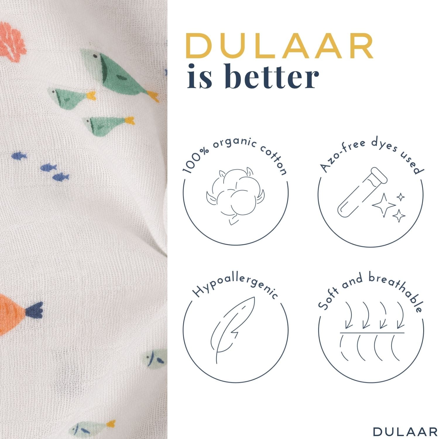 Organic Muslin Swaddle (Set of 3)