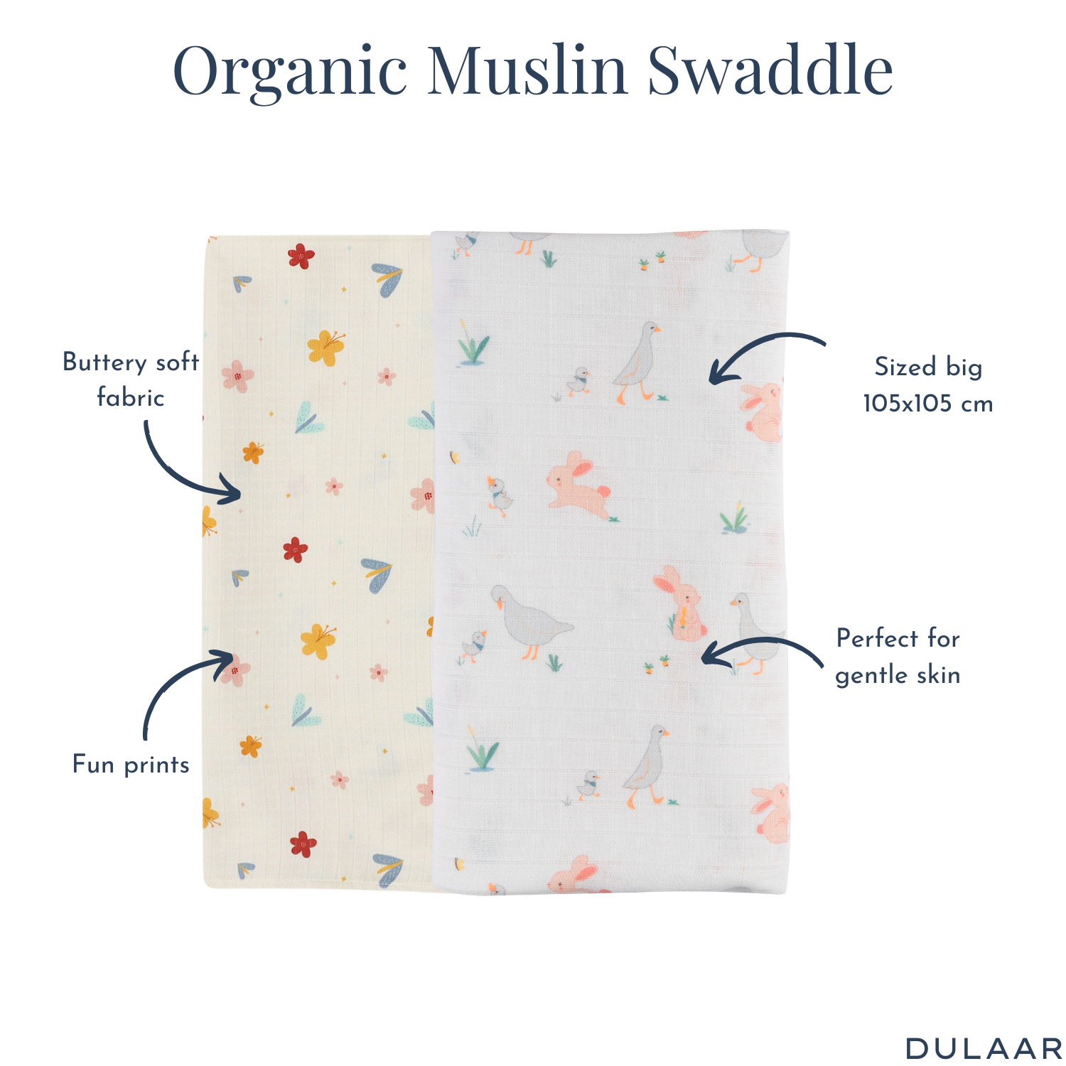 Organic Muslin Swaddle (Set of 2)