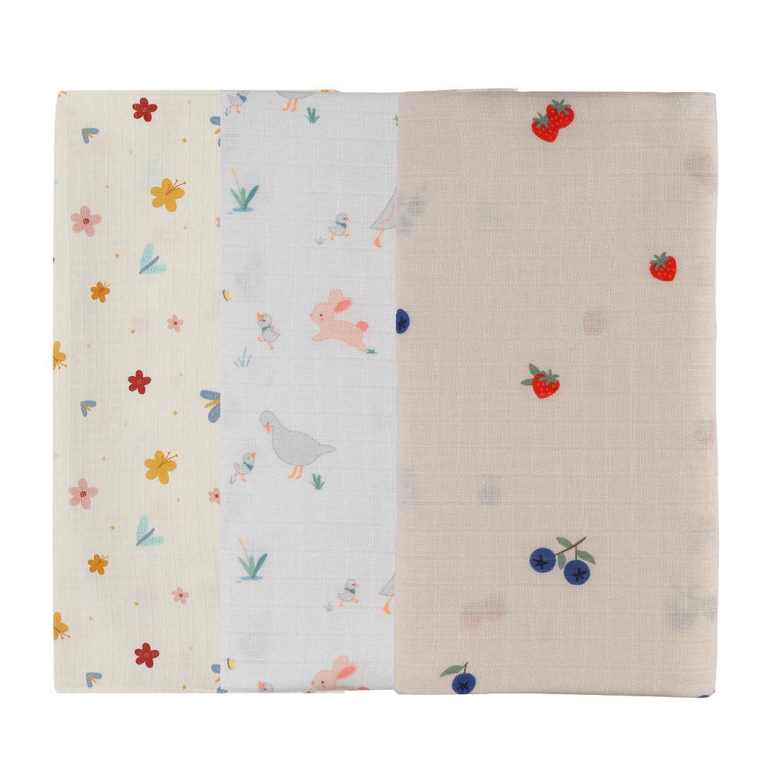 Organic Muslin Swaddle (Set of 3)