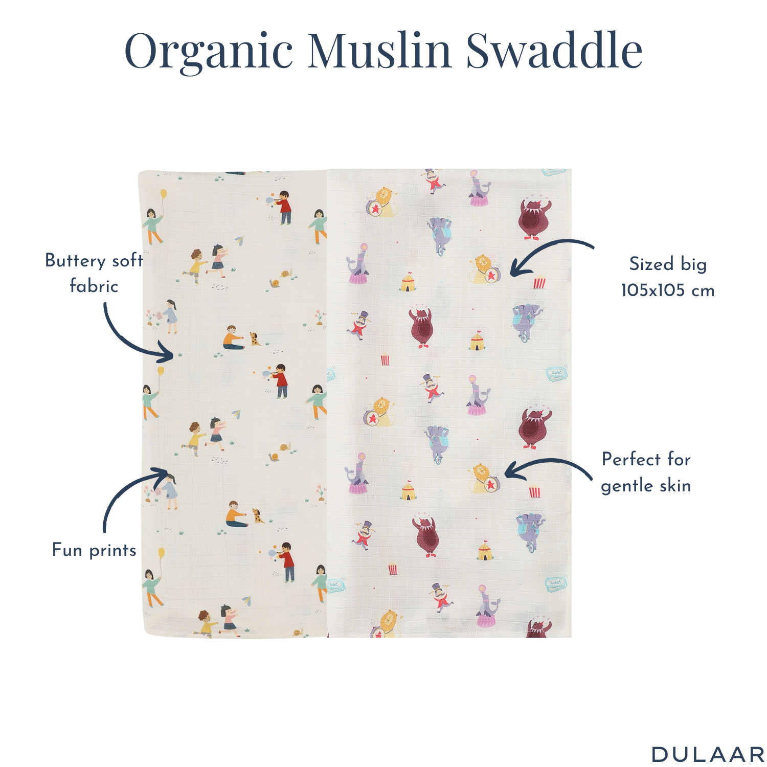 Organic Muslin Swaddle (Set of 2)