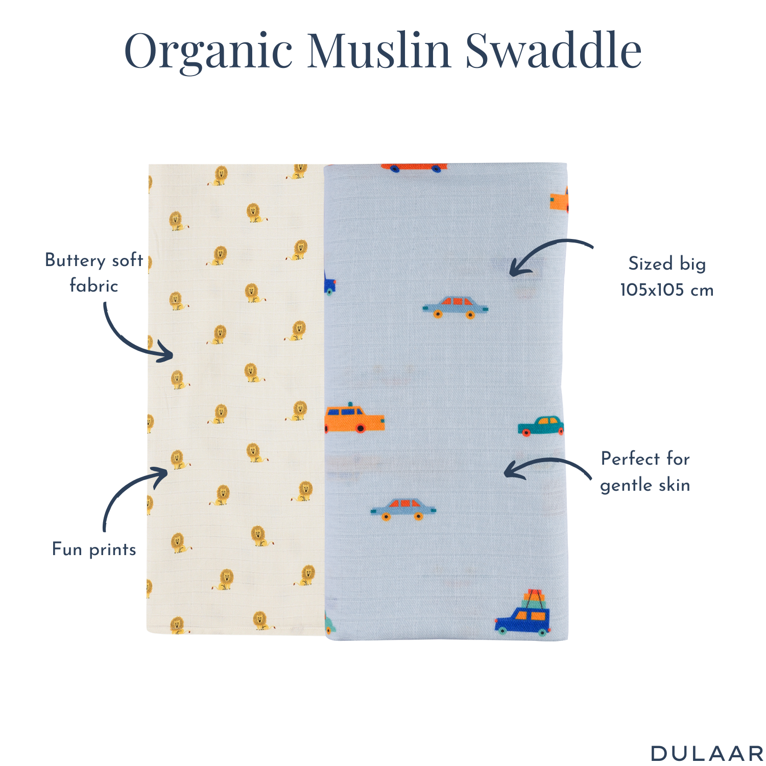 Organic Muslin Swaddle (Set of 2)