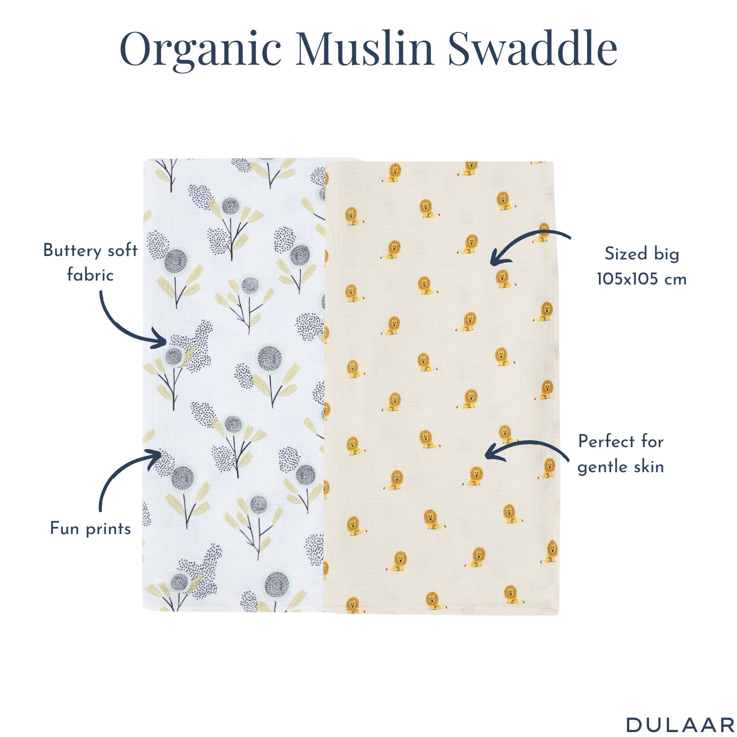 Organic Muslin Swaddle (Set of 2)