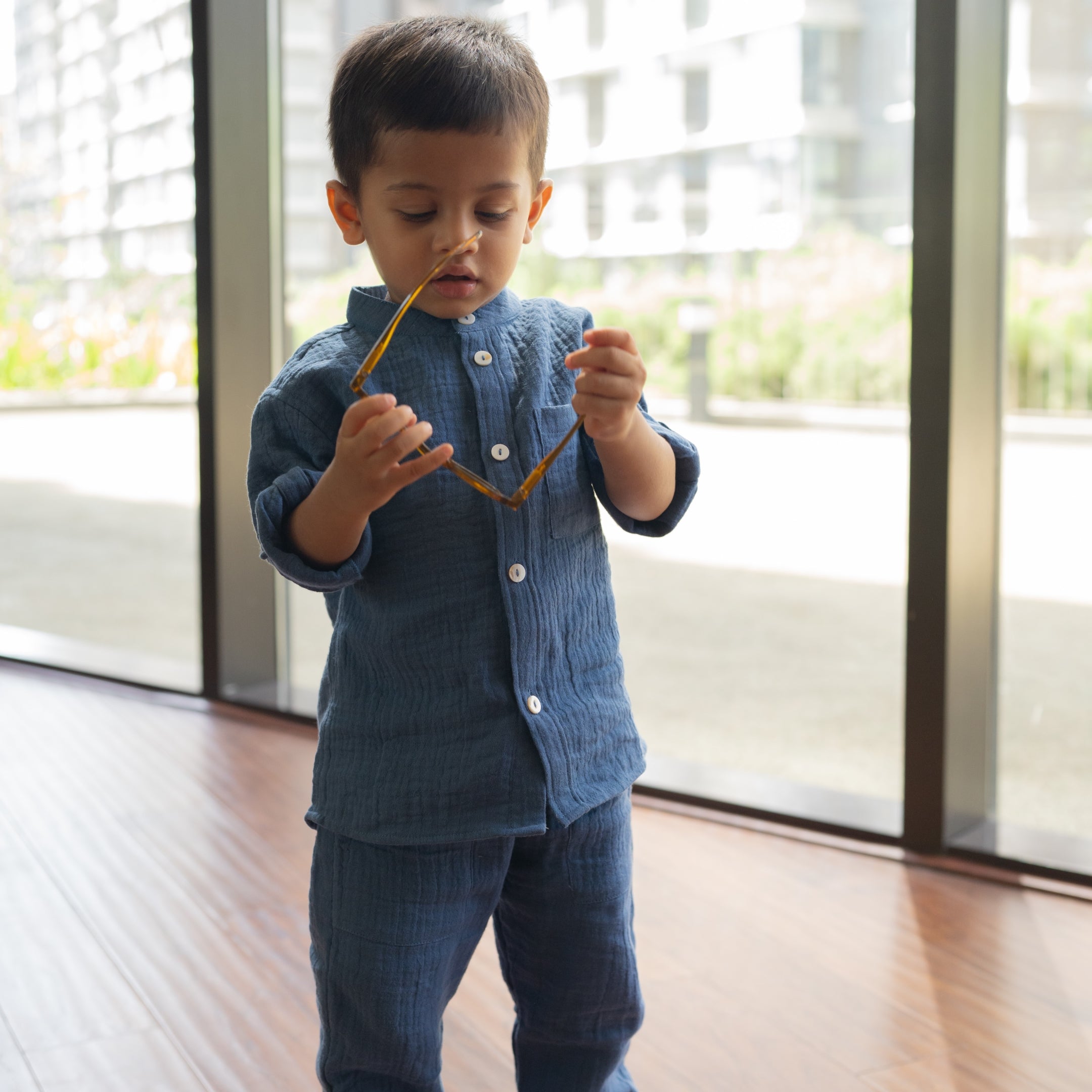 Organic Muslin Shirt & Shorts Set