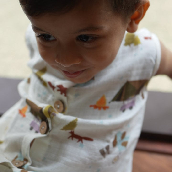 Organic Muslin Vest & Shorts Set
