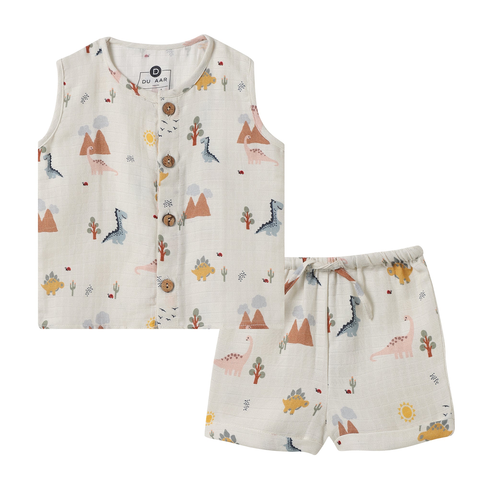 Organic Muslin Vest & Shorts Set (Set of 2)