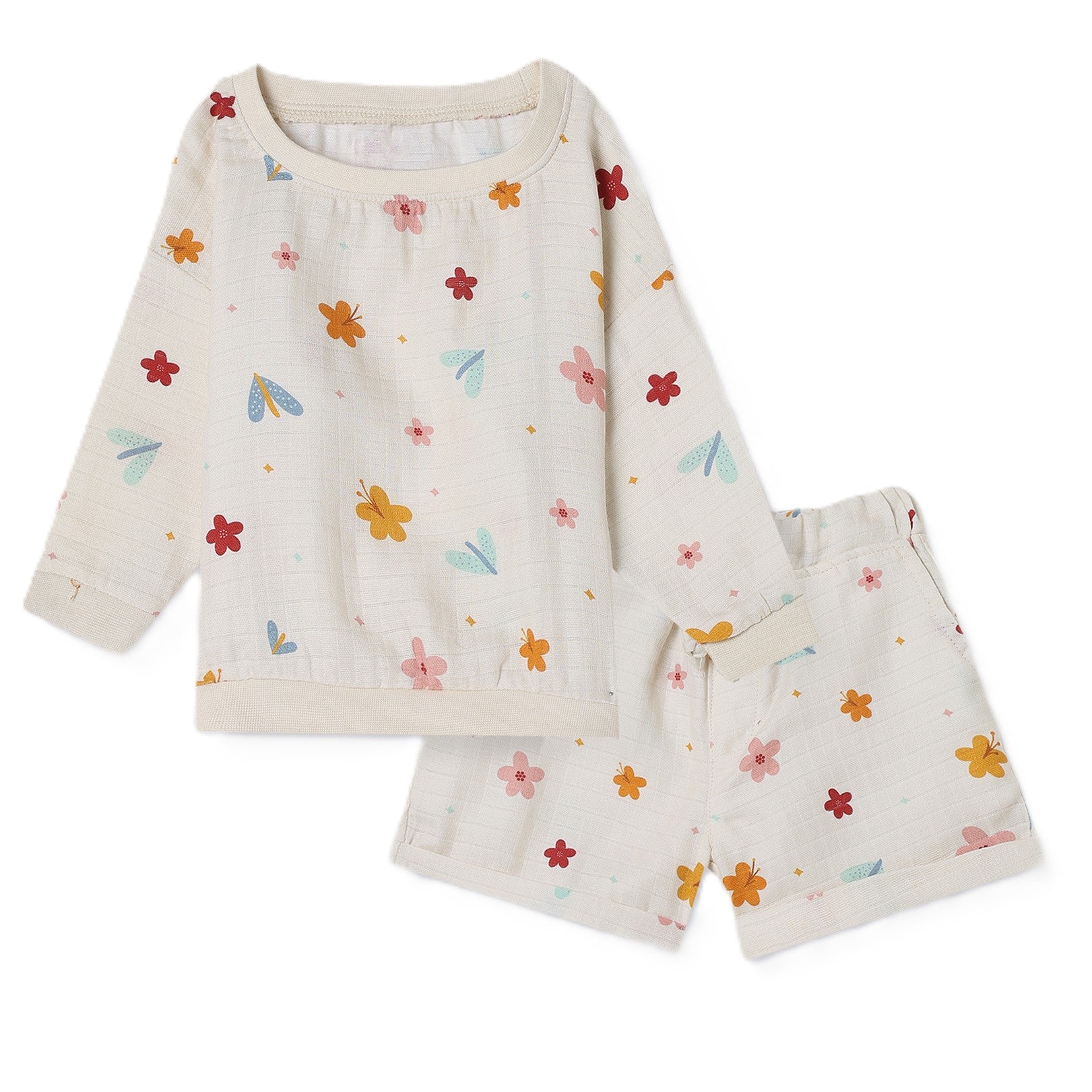 Organic Muslin Sweatshirt & Shorts Set