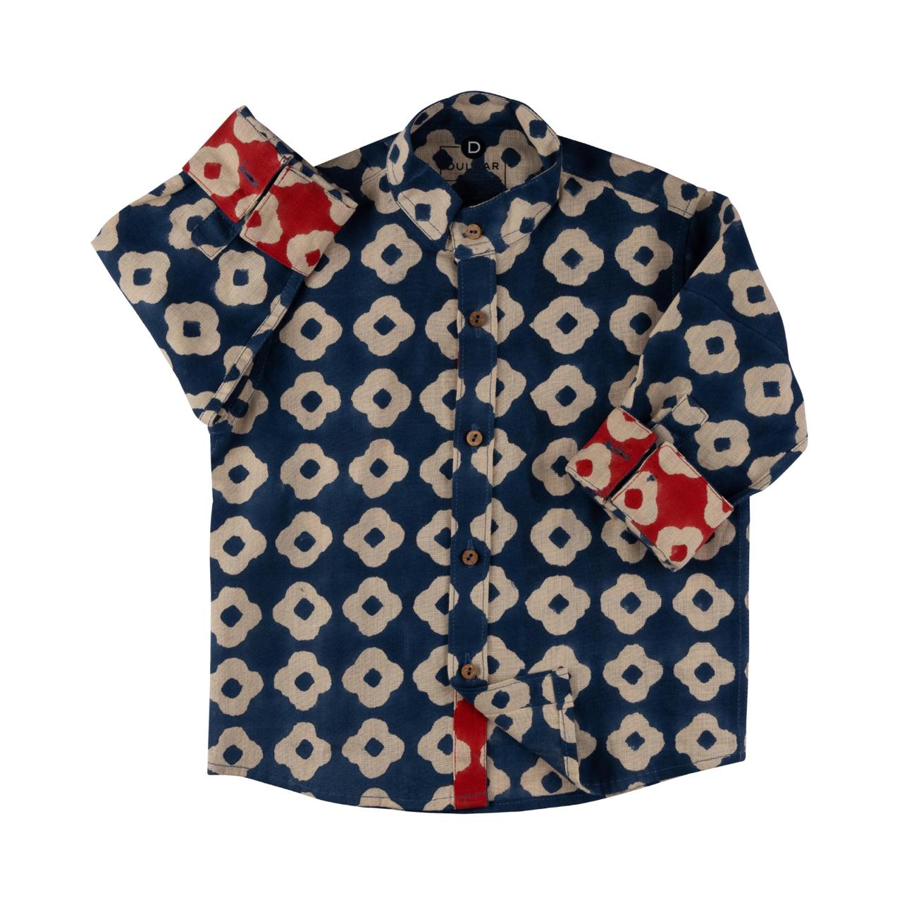 Cotton Linen Shirt | Hand-Block Printed