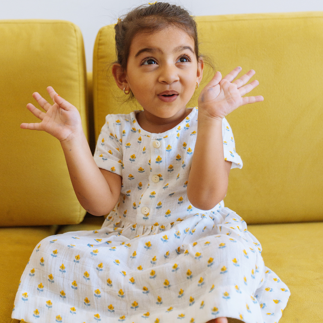 Organic Muslin Dress | Hand-Block Printed