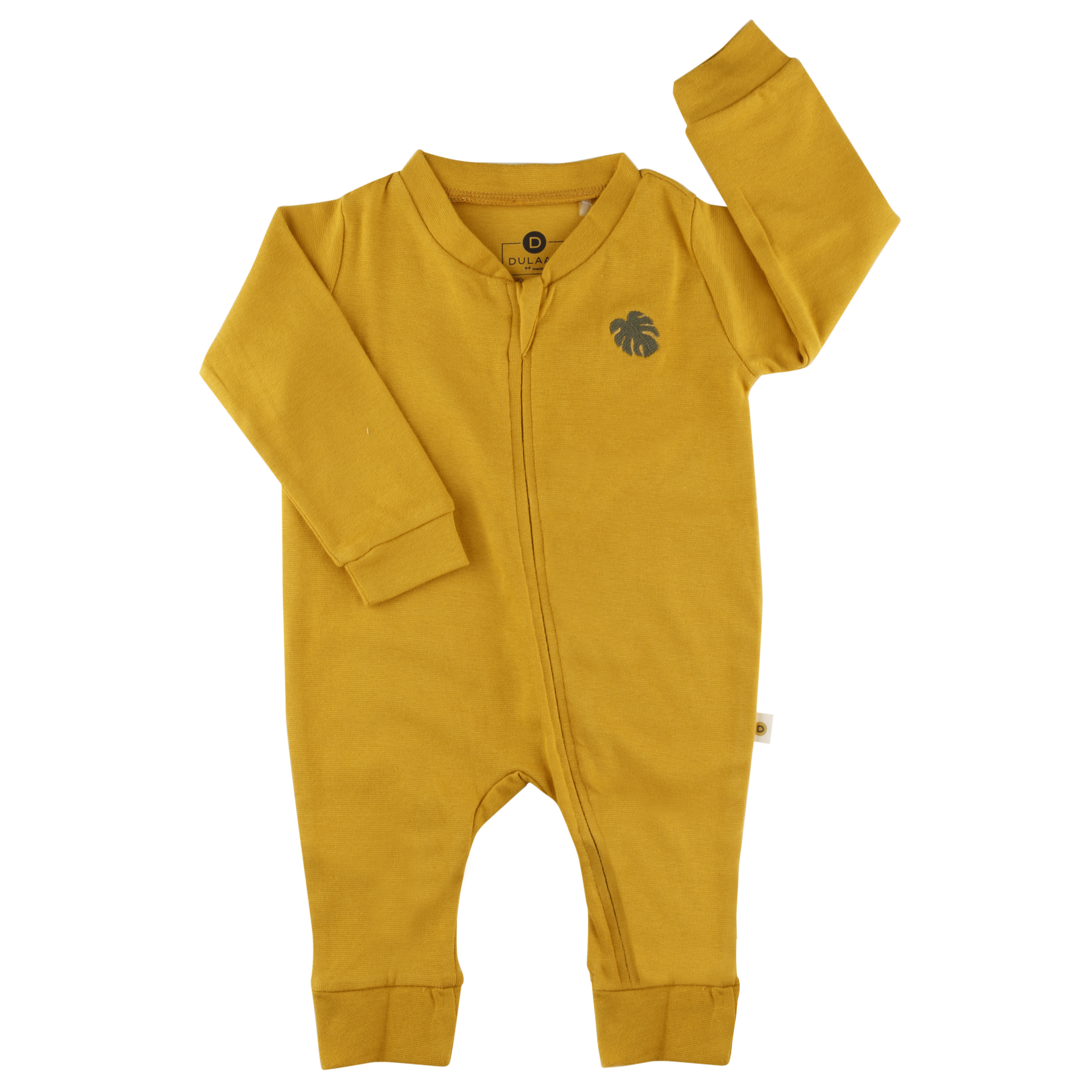 Made of soft, stretchy ribbed fabric, this works as a complete outfit. The long sleeves and pants make it comfortable in all weathers, and the 3/4th length zipper allows for easy wear Organic cotton organic muslin premium gift luxury gift sustainable clothes baby clothes baby gift newborn gift birthday gift onesie bodysuit