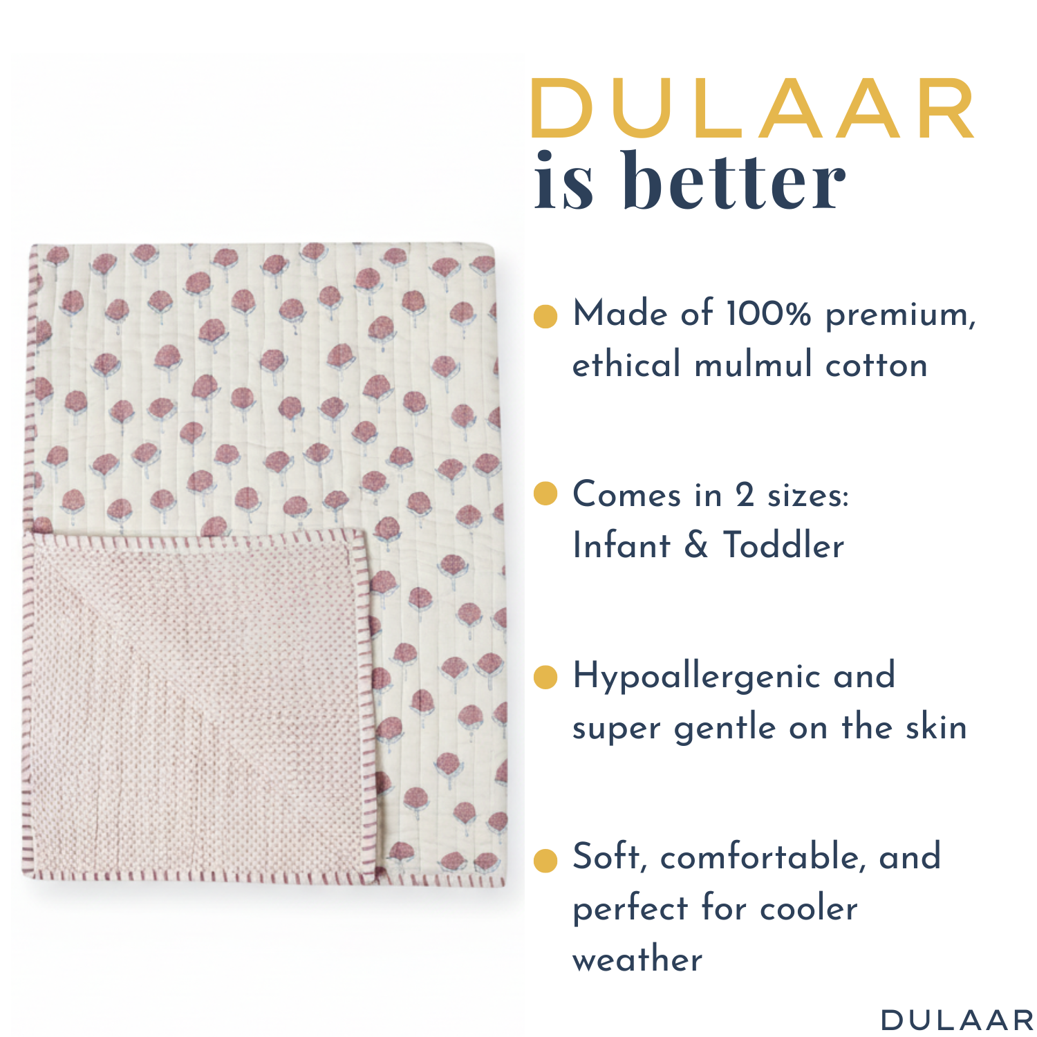 Reversible Mulmul Quilt | Hand-Block Printed