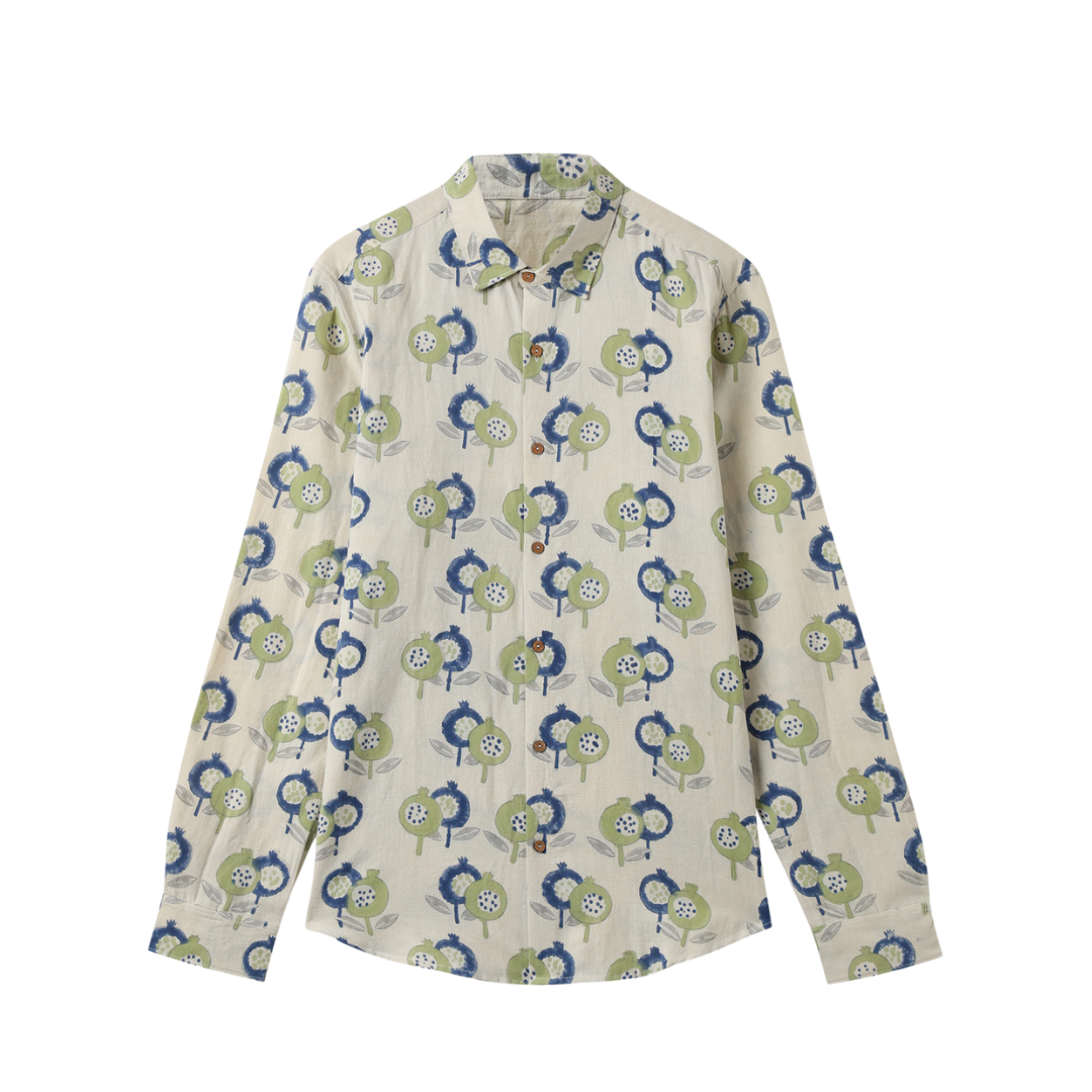 Cotton Linen Shirt | Hand-Block Printed (Adult)
