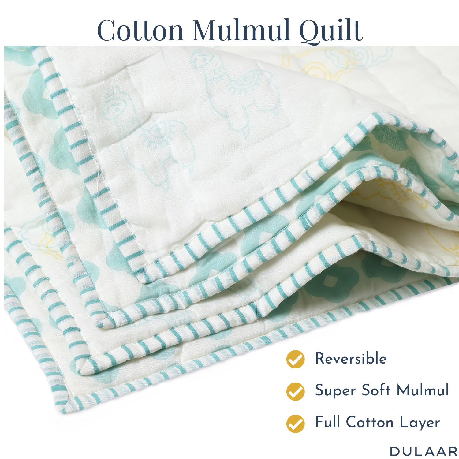 Reversible Mulmul Quilt | Hand-Block Printed