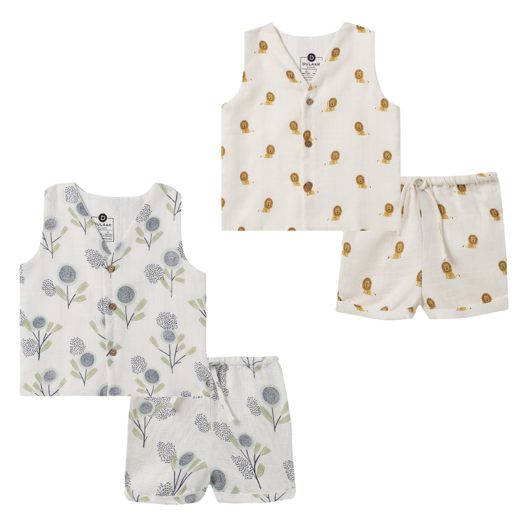Organic Muslin Vest & Shorts Set (Set of 2)