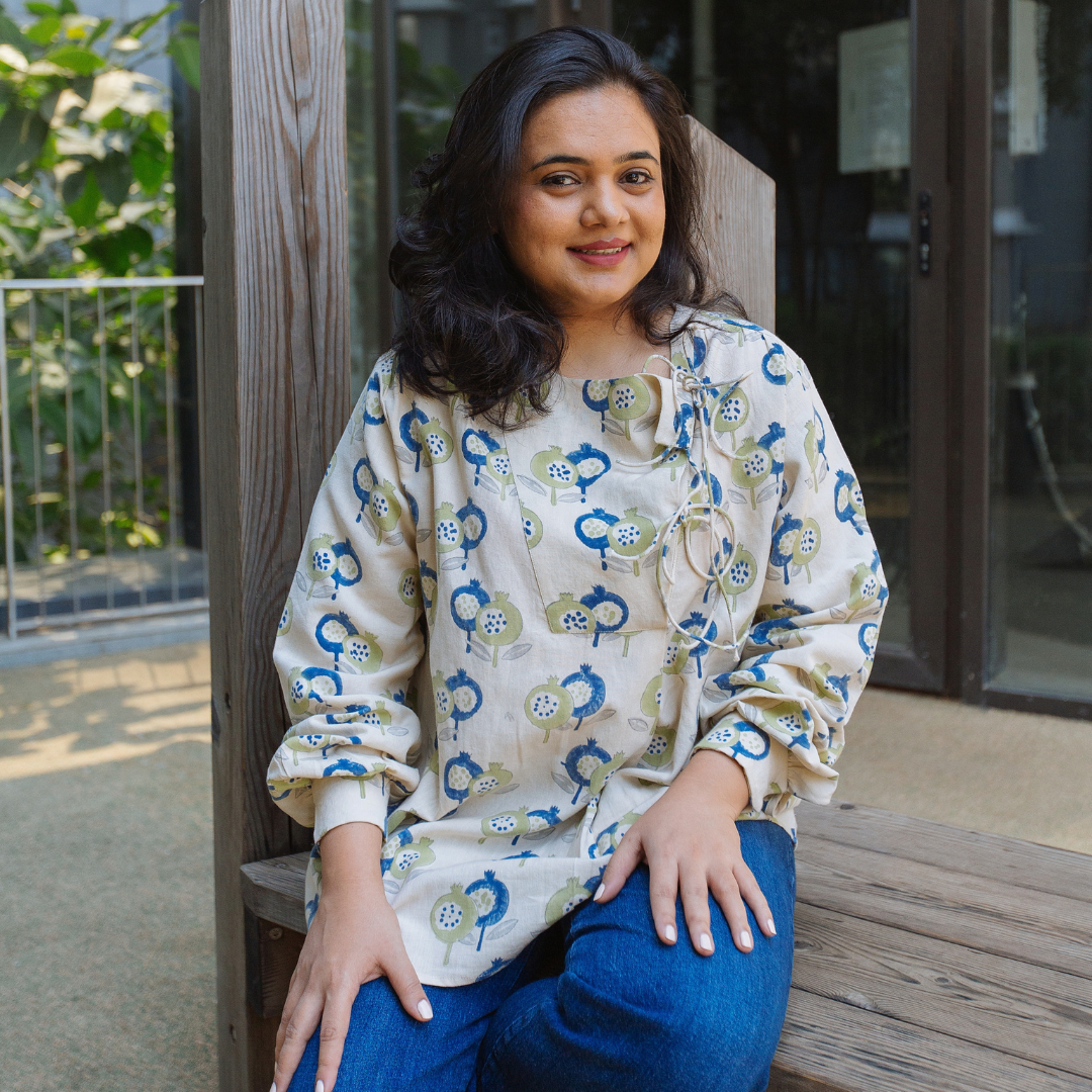 Cotton Linen Top | Hand-Block Printed