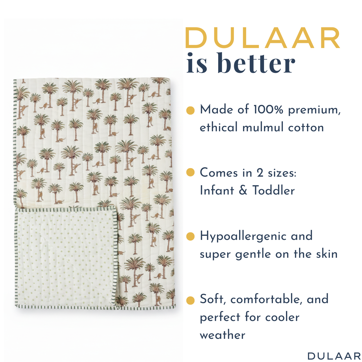 Reversible Mulmul Quilt | Hand-Block Printed