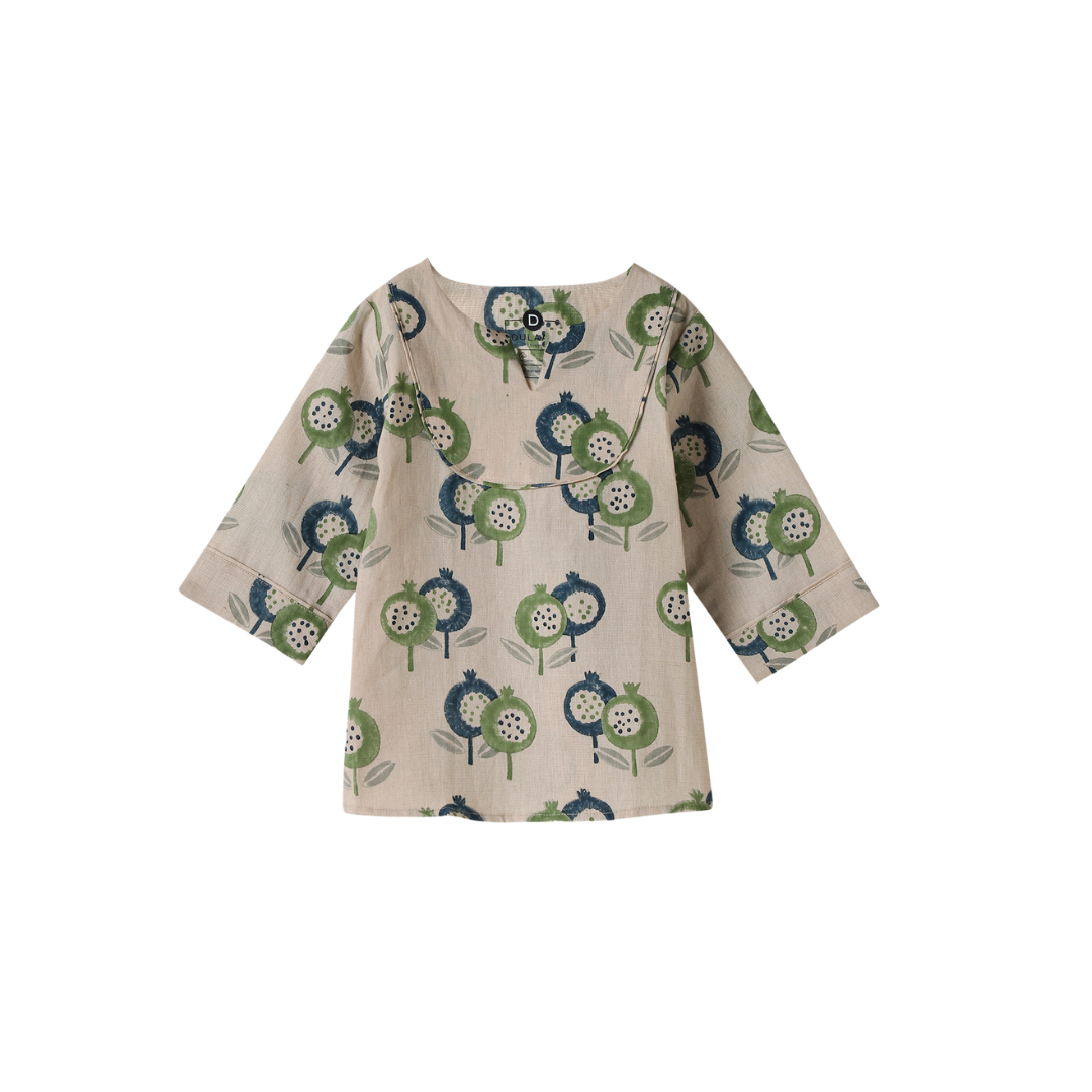Cotton Linen Top | Hand-Block Printed