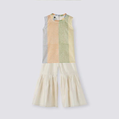 Chanderi Sharara Set | Hand-Block Printed