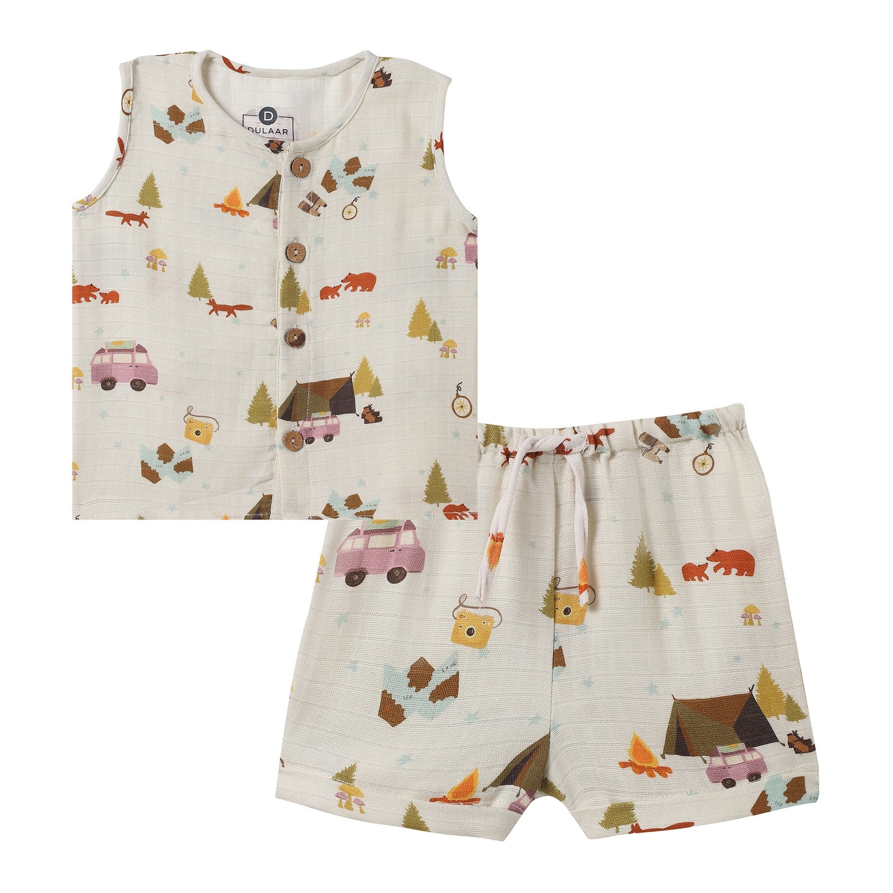 Organic Muslin Vest & Shorts Set (Set of 2)