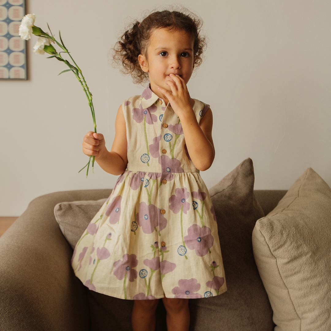 Cotton Linen Dress | Hand-Block Printed