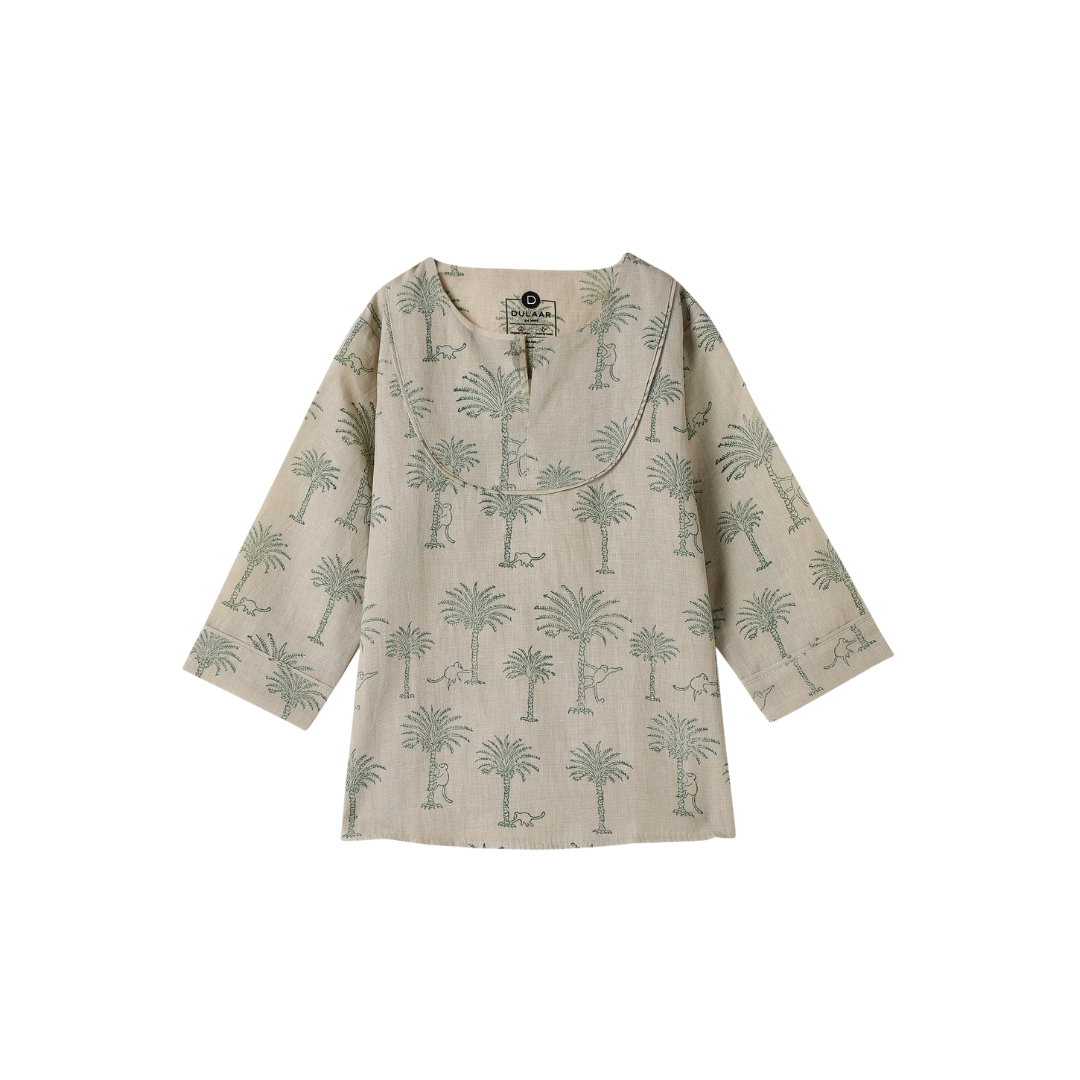 Cotton Linen Top | Hand-Block Printed