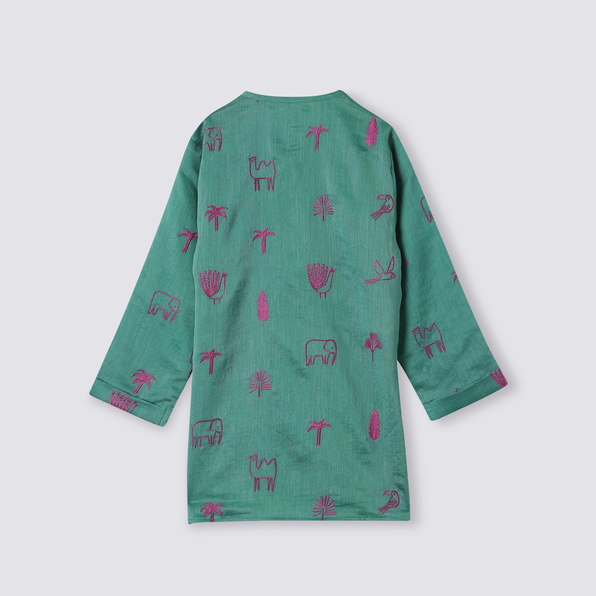 Chanderi Kurta Pyjama Set | Embroidered