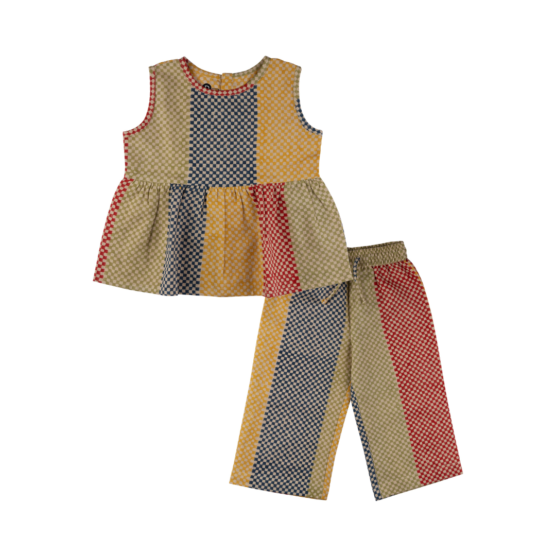 Cotton Linen Top & Pants Co-ord Set | Hand-Block Printed