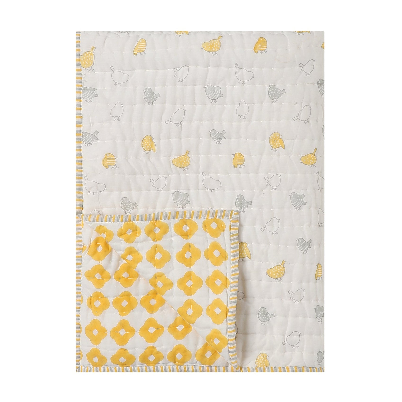 Reversible Mulmul Quilt | Hand-Block Printed