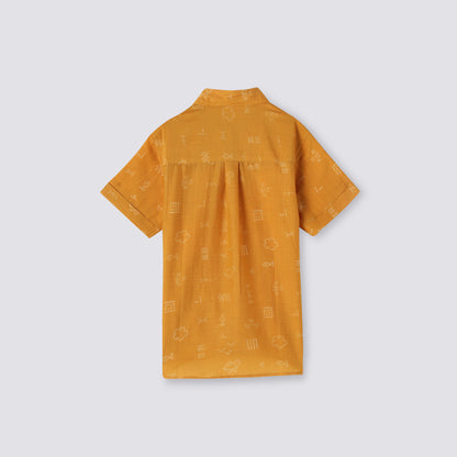 Cotton Silk Shirt | Hand-Block Printed