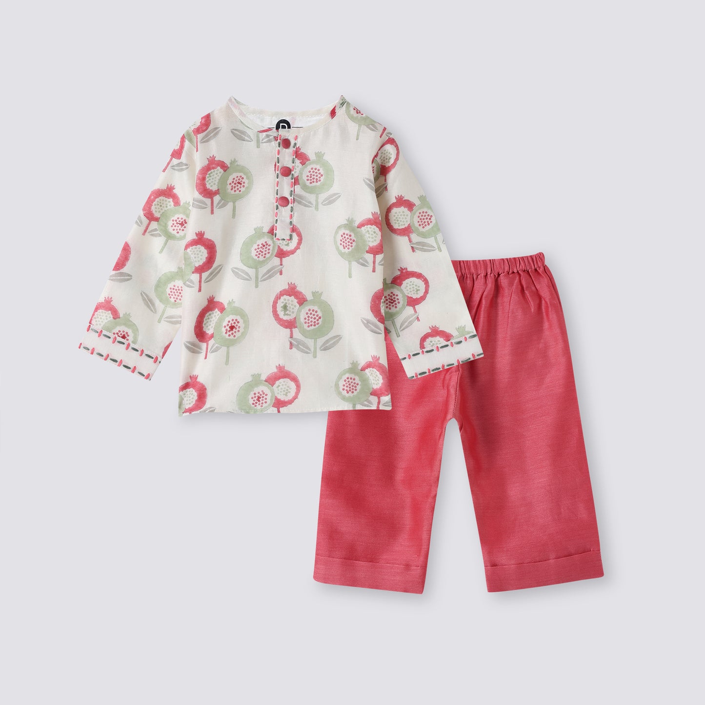 Chanderi Kurta Pyjama Set | Hand-Block Printed