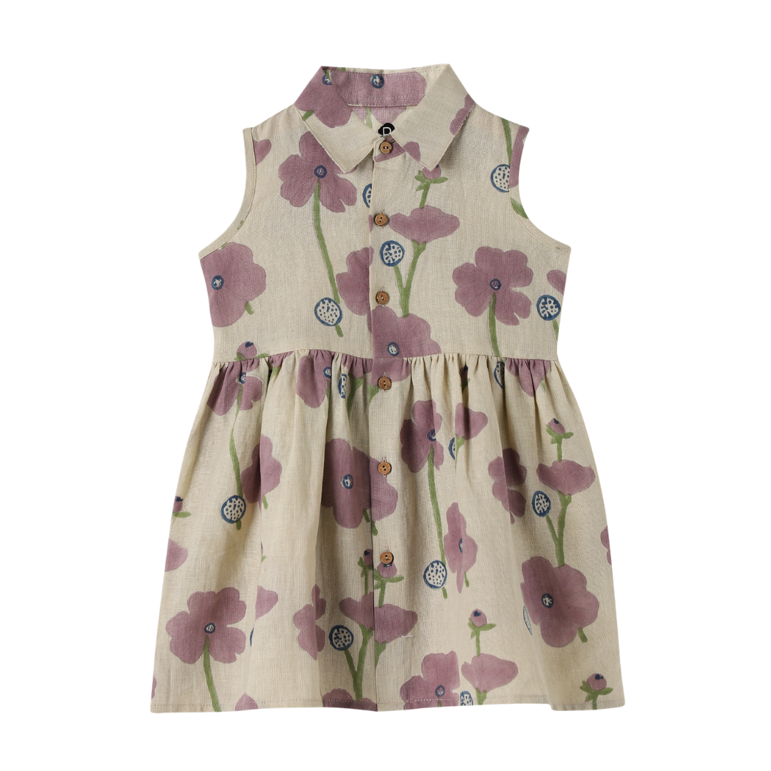 Cotton Linen Dress | Hand-Block Printed