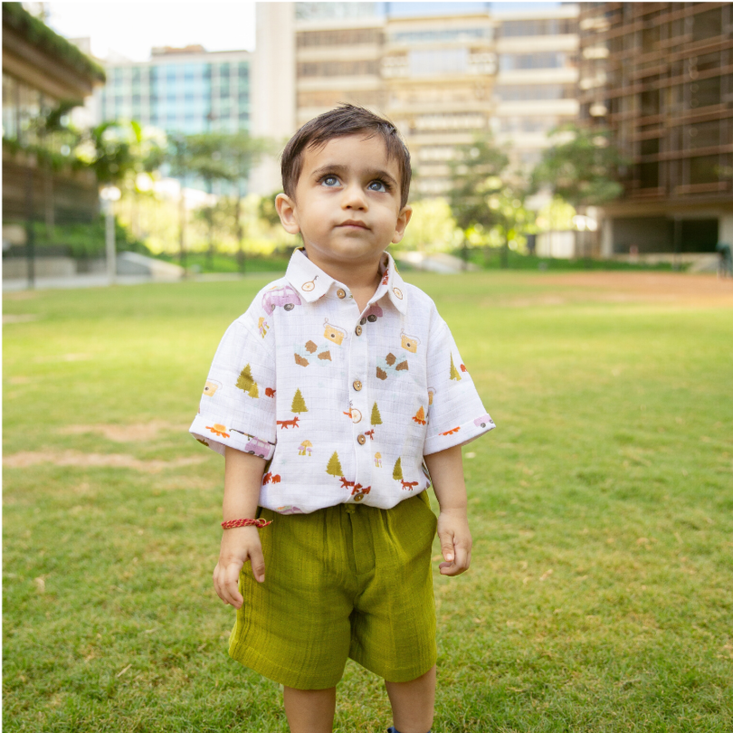 Organic Muslin Shirt & Shorts Set