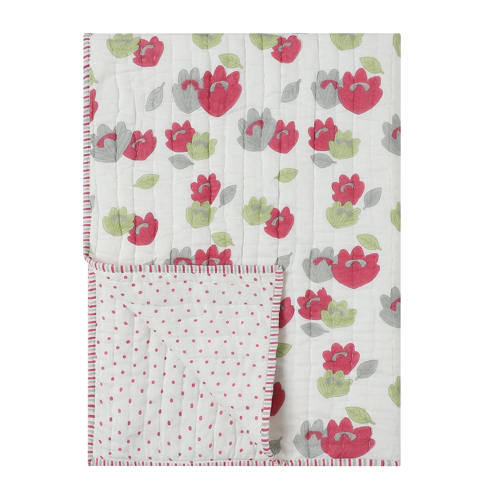 Reversible Mulmul Quilt | Hand-Block Printed