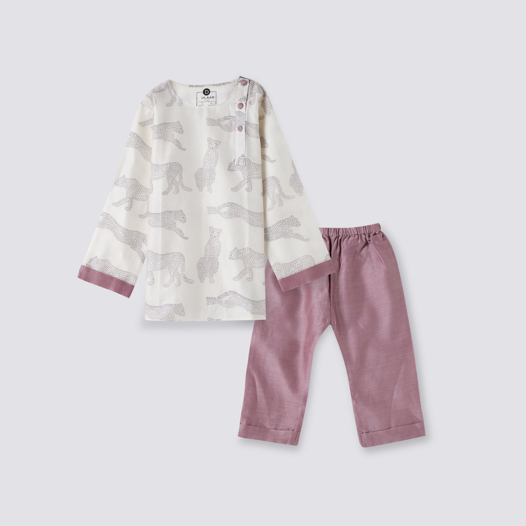 Chanderi Kurta Pyjama Set | Hand-Block Printed