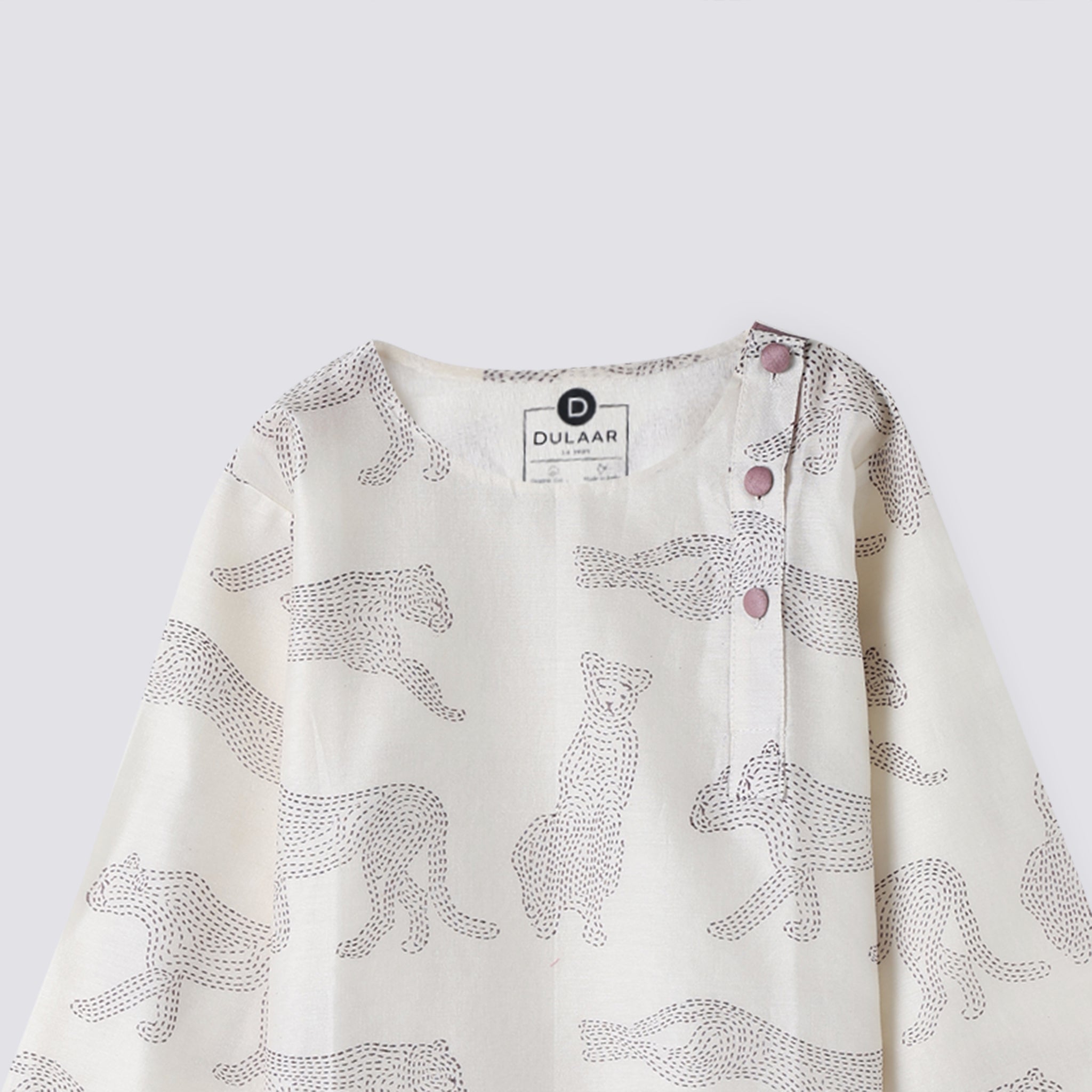 Chanderi Kurta Pyjama Set | Hand-Block Printed