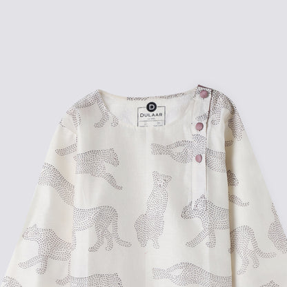 Chanderi Kurta Pyjama Set | Hand-Block Printed