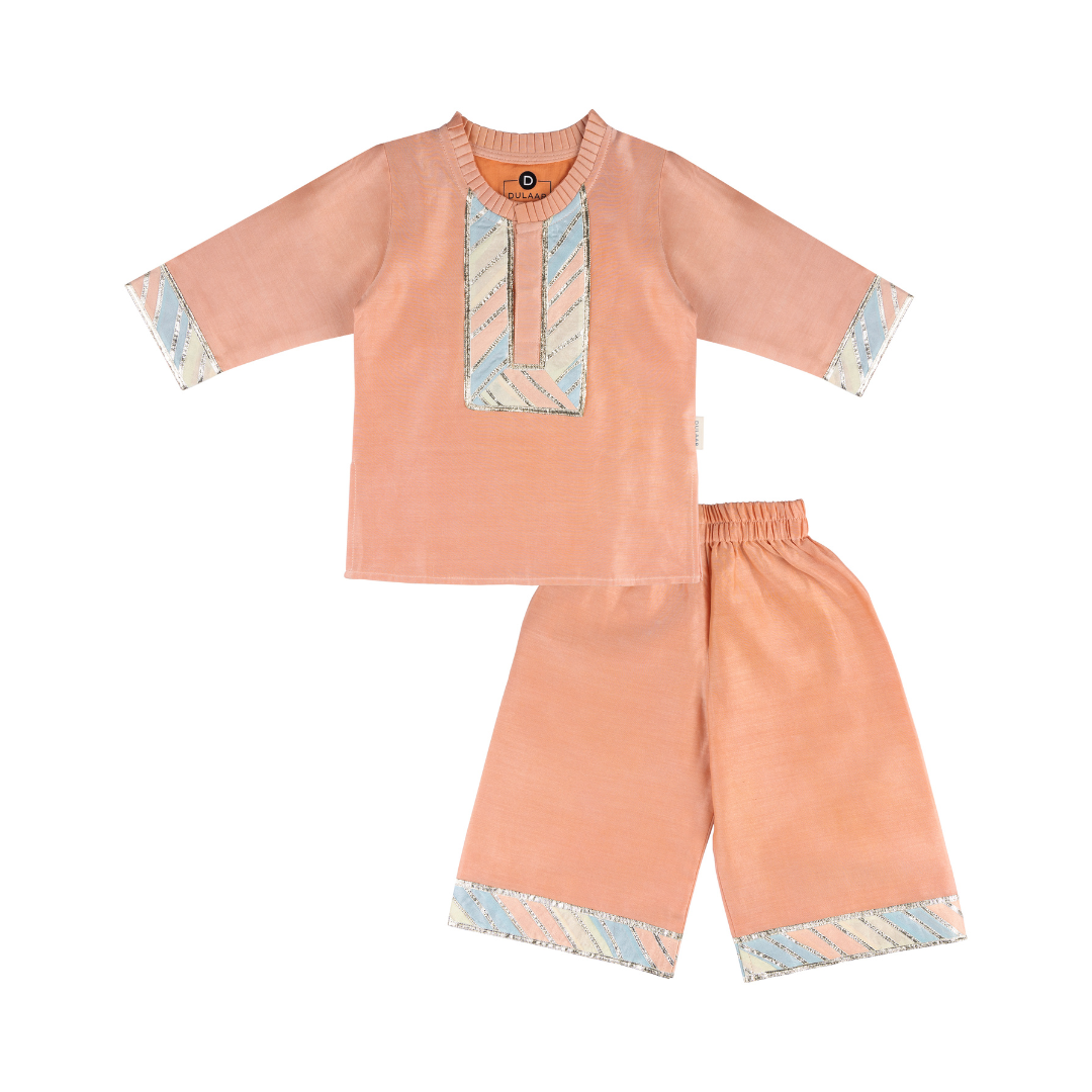 Chanderi Kurti Pants Set (Gota Work)
