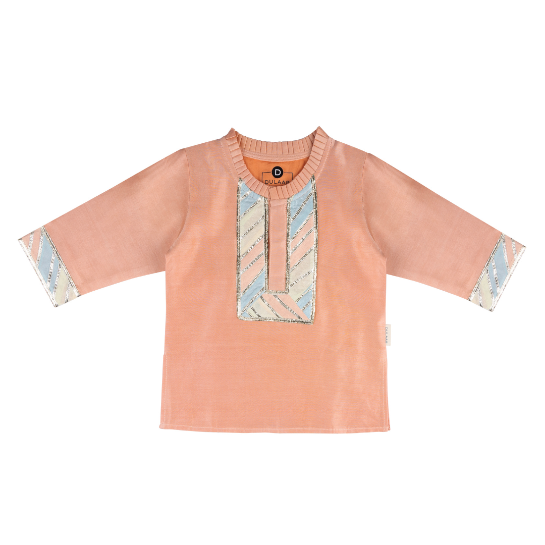 Chanderi Kurti Pants Set (Gota Work)