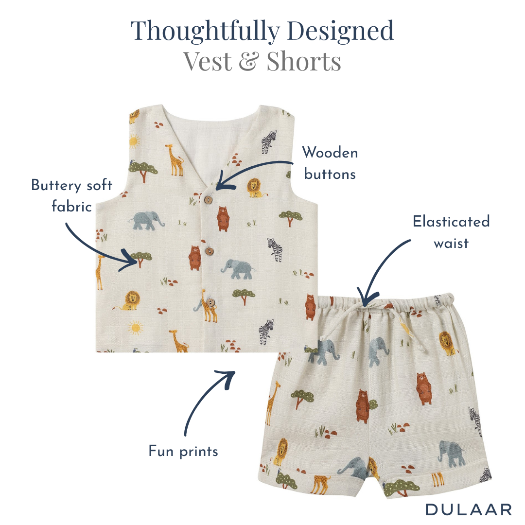 Organic Muslin Vest & Shorts Set (Set of 2)