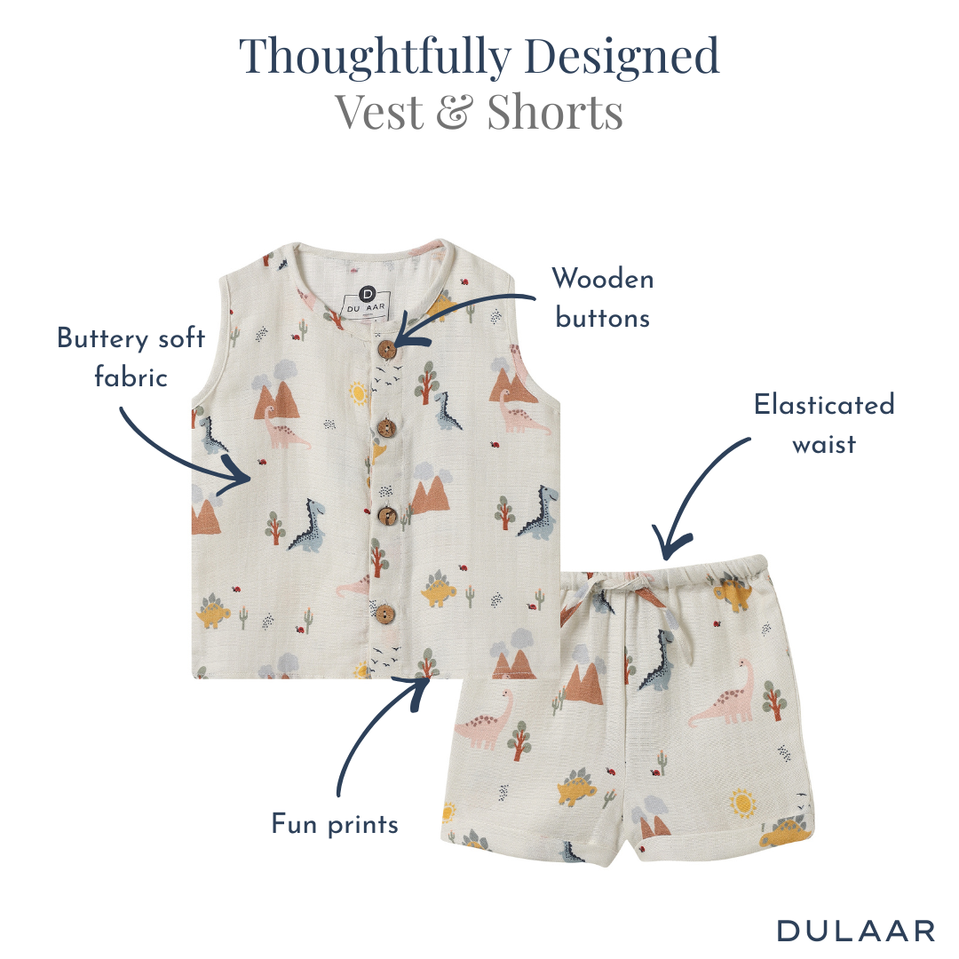Organic Muslin Vest & Shorts Set