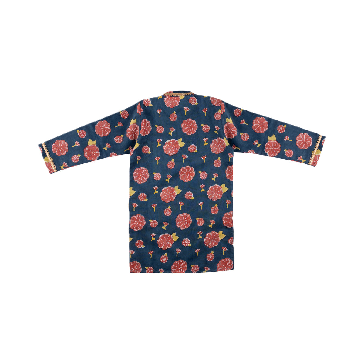 Chanderi Kurta Pyjama Set | Hand-Block Printed (Gota Work)