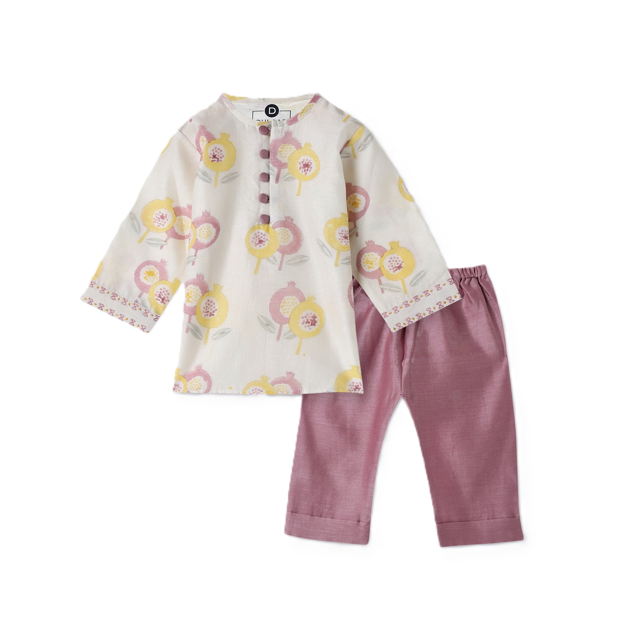 Chanderi Kurta Pyjama Set | Hand-Block Printed