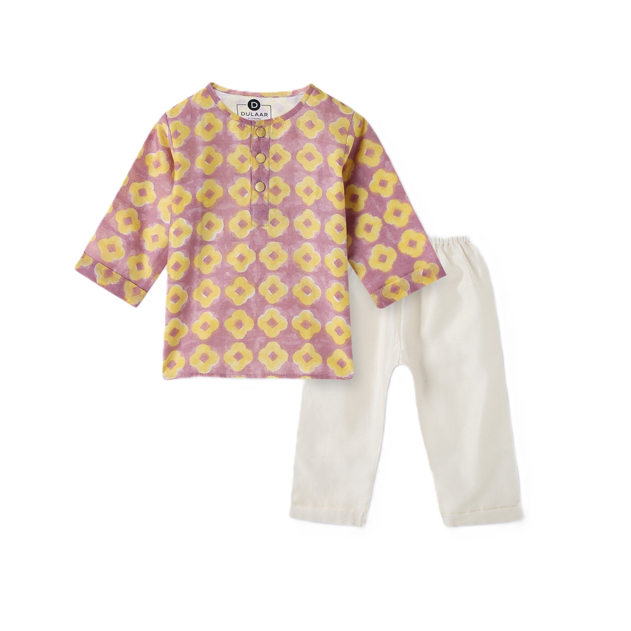 Chanderi Kurta Pyjama Set | Hand-Block Printed